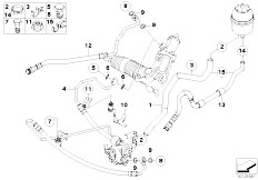 E60 520i M54 Sedan / Steering/  Hydro Steering Oil Pipes-2