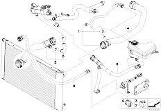 E60N 535d M57N2 Sedan / Radiator Cooling System Water Hoses