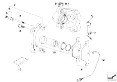 E83 X3 3.0d M57N2 SAV / Brakes Rear Wheel Brake Brake Pad Sensor