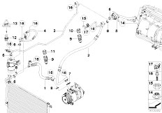 E83 X3 2.0d M47N2 SAV / Heater And Air Conditioning Coolant Lines