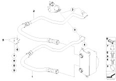 E64 645Ci N62 Cabrio / Radiator Engine Oil Cooler Pipe