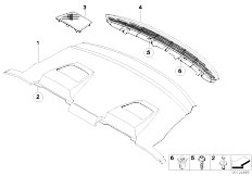 E63N 650i N62N Coupe / Vehicle Trim/  Rear Window Shelf