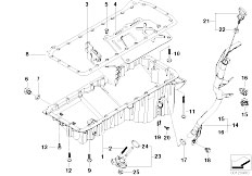 E46 330Cd M57N Cabrio / Engine/  Oil Pan Oil Level Indicator