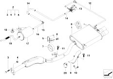E36 323ti M52 Compact / Exhaust System/  Exhaust System Rear