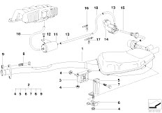 E36 320i M52 Cabrio / Exhaust System/  Rear Silencer With Exhaust Flap