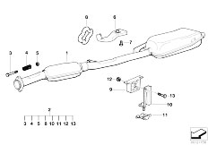 E36 318is M44 Coupe / Exhaust System Rear Silencer