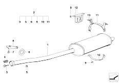 E36 316i M43 Coupe / Exhaust System Rear Silencer