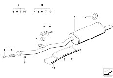 E36 316i 1.6 M43 Compact / Exhaust System Rear Silencer