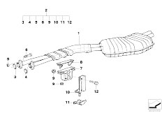 E36 M3 S50 Coupe / Exhaust System Rear Silencer