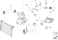 E53 X5 3.0d M57N SAV / Engine/  Cooling System Water Hoses-2