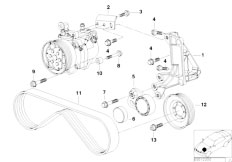 E36 318tds M41 Sedan / Heater And Air Conditioning/  Air Cond Compressor Supporting Bracket