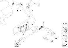 E65 740d M67 Sedan / Heater And Air Conditioning/  Auxiliary Heater Water Hoses