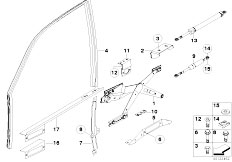 E38 750iLS M73 Sedan / Vehicle Trim Door Window Lifting Mechanism Front