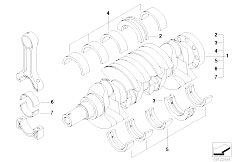 E83N X3 2.0d M47N2 SAV / Engine/  Crankshaft With Bearing Shells