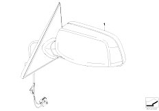 E61 530xi N52 Touring / Vehicle Trim/  Outside Mirror Electrochr Fold In Sa430