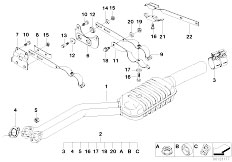 Z3 Z3 2.8 M52 Roadster / Exhaust System/  Catalytic Converter Front Silencer-2