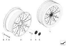E61 525d M57N Touring / Wheels/  Bmw Light Alloy Wheel Radial Spoke 50