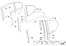 E66 750Li N62N Sedan / Vehicle Trim Exterior Covers Door Rear