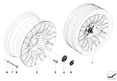E61 535d M57N Touring / Wheels/  Bmw Light Alloy Wheel Cross Spoke 144