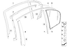 E60 530i N52 Sedan / Vehicle Trim/  Exterior Covers Door Rear