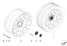 E60N 525d M57N2 Sedan / Wheels/  Bmw Alloy Wheel Trapezoid Spoke 134