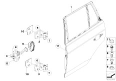 E83 X3 3.0d M57N SAV / Bodywork Rear Door Hinge Door Brake