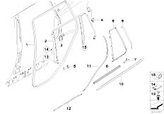 E83 X3 3.0d M57N SAV / Bodywork Door Weatherstrip Rear