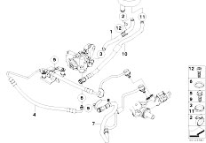 E65 745d M67N Sedan / Steering Hydro Steering Oil Pipes