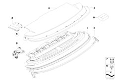 E93 320i N46N Cabrio / Vehicle Trim/  Folding Top Compartment Lid