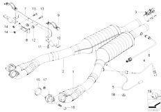 E39 M5 S62 Sedan / Exhaust System Catalytic Converter Front Silencer