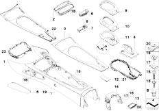 E85 Z4 2.0i N46 Roadster / Vehicle Trim/  Center Console Storing Partition