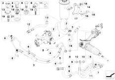 E71 X6 35iX N54 SAC / Steering/  Hydro Steering Oil Pipes