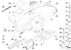 E64 645Ci N62 Cabrio / Vehicle Trim Trim Panel Dashboard I