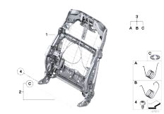 F01 740i N54 Sedan / Seats/  Seat Front Backrest Frame