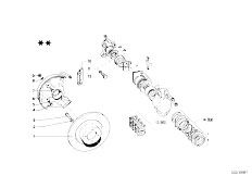 114 1600 M10 Cabrio / Brakes/  Brake Disc Caliper Mounting Parts Front-2