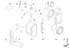 E70 X5 4.8i N62N SAV / Brakes/  Front Wheel Brake Brake Pad Sensor