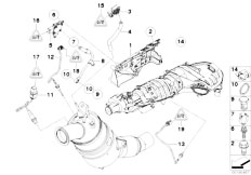 E88 120d N47 Cabrio / Fuel Preparation System/  Diesel Partic Filt Sens Mount Parts