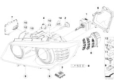 E91N 316i N43 Touring / Lighting/  Single Components F Headlight Xenon Alc