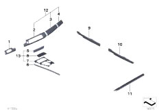 F01 730d N57 Sedan / Vehicle Trim/  Retrofit Fineline Wood Natural