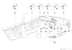 E38 730iL M60 Sedan / Vehicle Trim/  Fine Wood Trim Vavona Matt