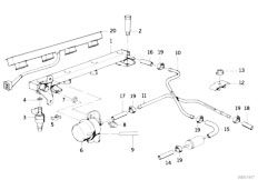 E30 316i M40 Touring / Fuel Preparation System/  Valves Pipes Of Fuel Injection System