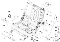 E70 X5 3.0si N52N SAV / Seats/  Seat Backrest Frame Rear-2