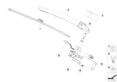E70 X5 3.0si N52N SAV / Vehicle Electrical System/  Single Parts For Rear Window Wiper