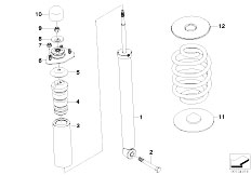 E83 X3 2.0d M47N2 SAV / Rear Axle Rear Spring Strut Mounting Parts