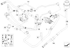 E67 745LiS N62 Sedan / Steering Hydro Steering Oil Pipes