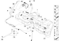 E60N 550i N62N Sedan / Fuel Supply/  Fuel Tank Mounting Parts