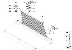 E83N X3 2.0d M47N2 SAV / Vehicle Trim/  Retrofit Luggage Compartment Net