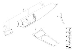 E85 Z4 2.2i M54 Roadster / Vehicle Trim Interior Mouldings Carbon