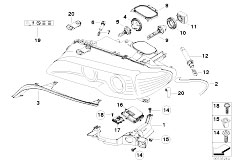 E46 325Ci M54 Coupe / Lighting/  Single Components F Headlight Xenon Alc