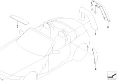 E85 Z4 2.5i N52 Roadster / Vehicle Trim Retrofit Chrome Line Interior